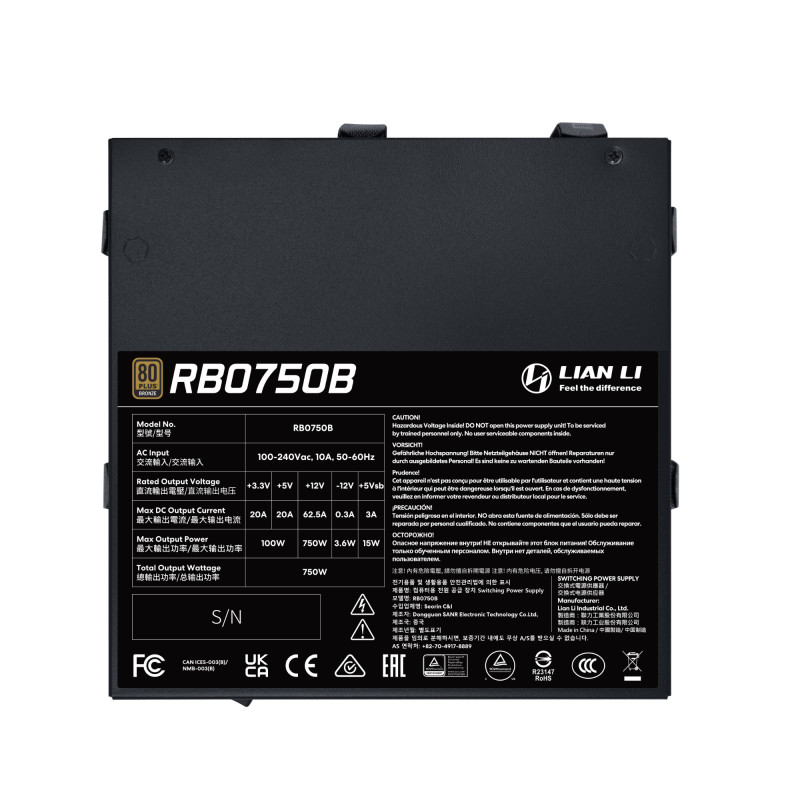 Блок живлення Lian Li RB0750B Black (G9P.RB0750B.B000.EU)