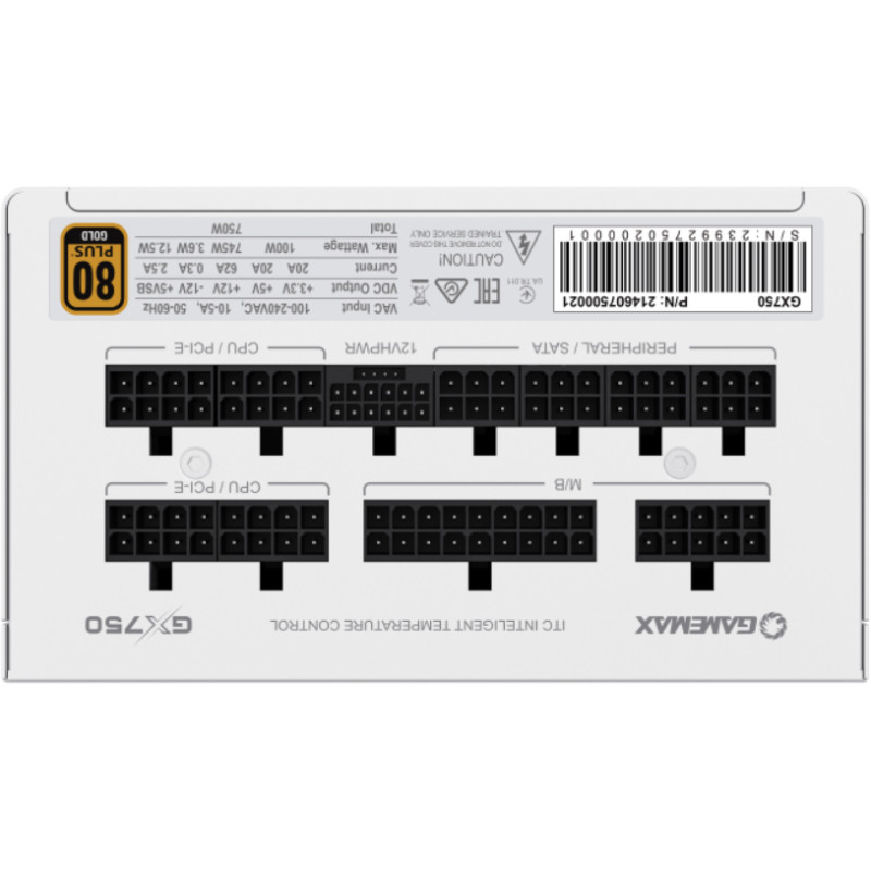 Блок живлення GAMEMAX GX-750 PRO WH (ATX3.0 PCIe5.0)