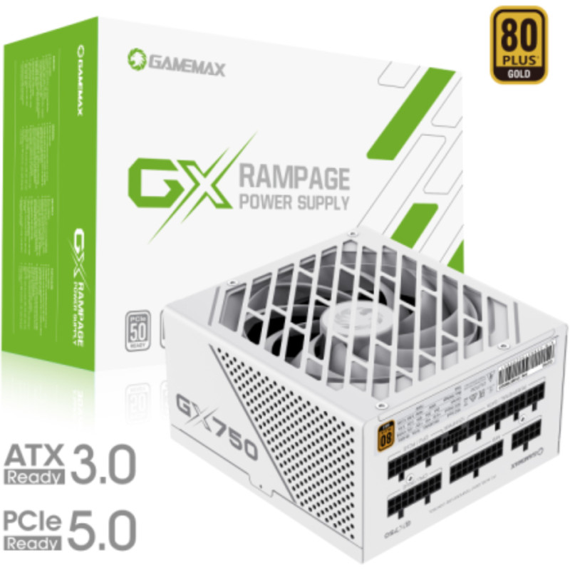 Блок живлення GAMEMAX GX-750 PRO WH (ATX3.0 PCIe5.0)