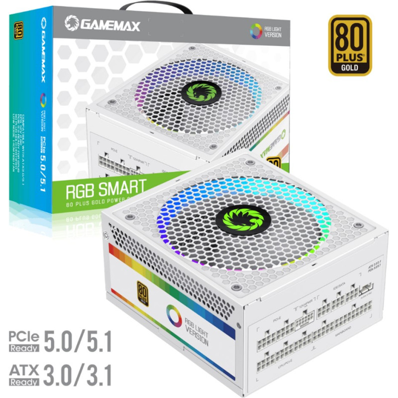 Блок живлення GAMEMAX RGB 750 PRO WH (ATX3.0/3.1 PCI)