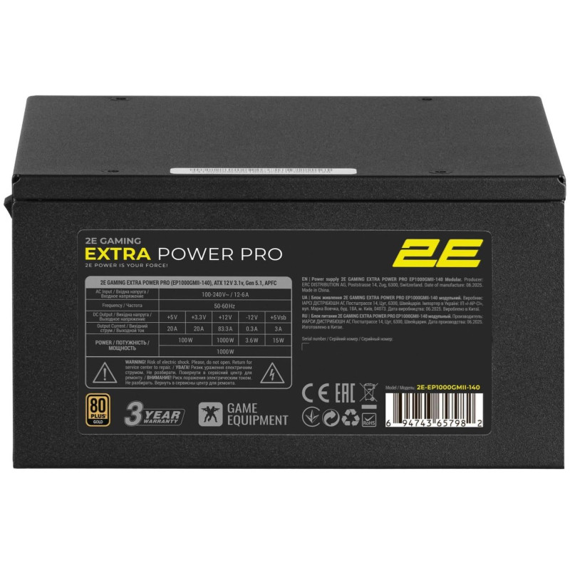 Блок живлення 2E GAMING Extra Power Pro 1000W (2E-EP1000GMII-140)