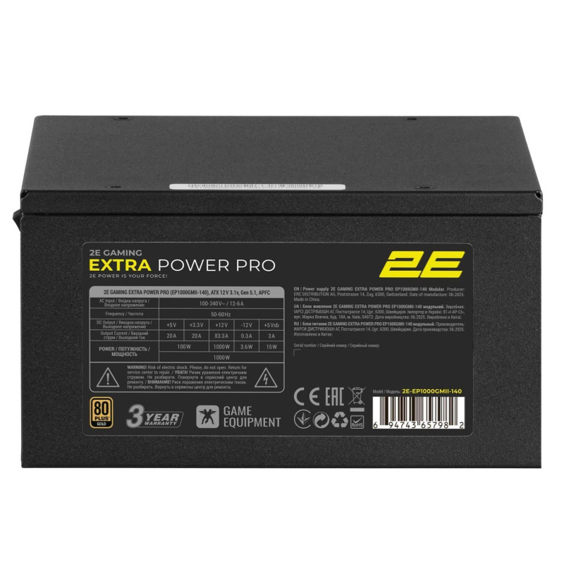 Блок живлення 2E GAMING Extra Power Pro 1000W (2E-EP1000GMII-140)