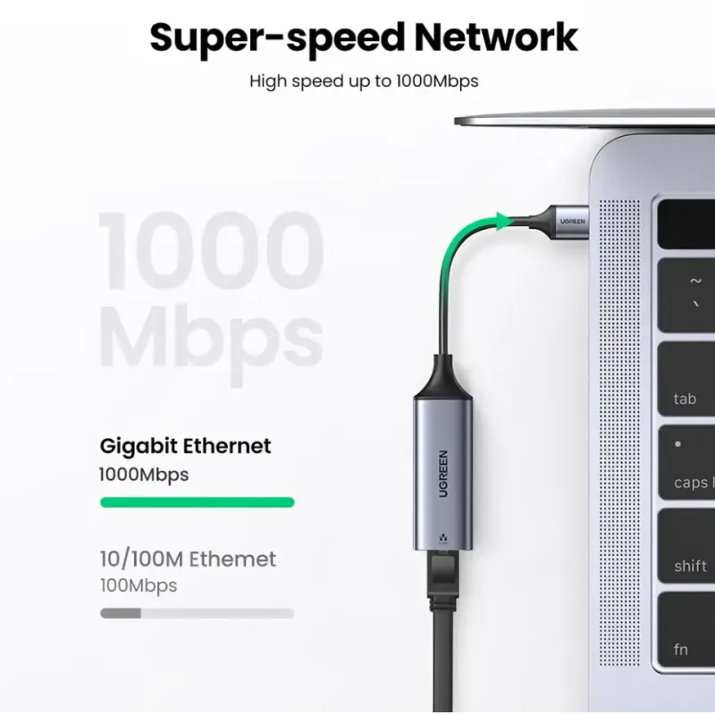 Сетевой адаптер UGREEN CM199 USB-C to Ethernet Adapter Grey (50737)