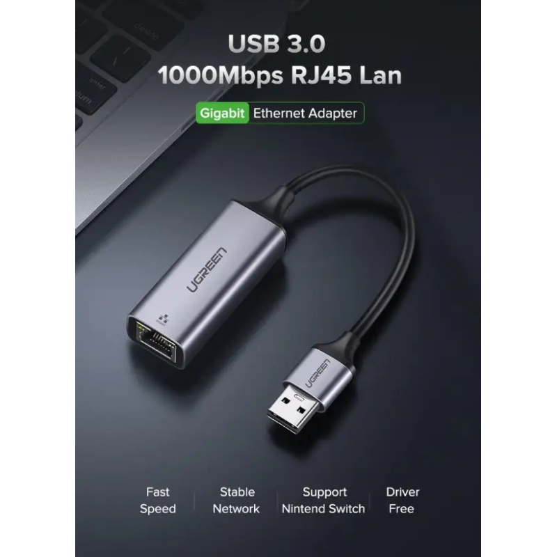 Мережевий адаптер UGREEN CM209 USB 3.0 Grey (50922)