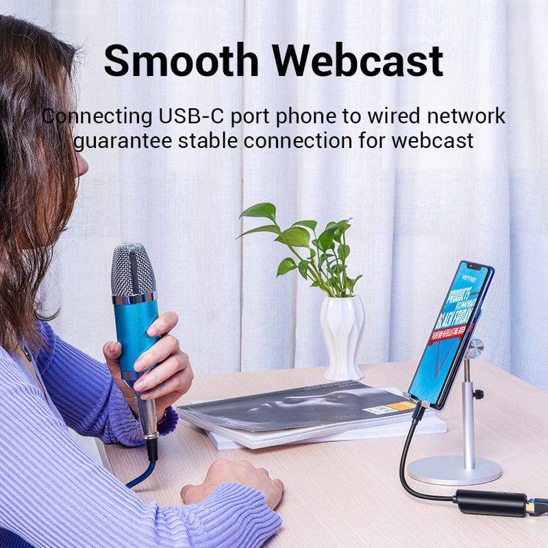 Мережевий адаптер Vention USB-C to Gigabit Ethernet Adapter Black (CFBBB)