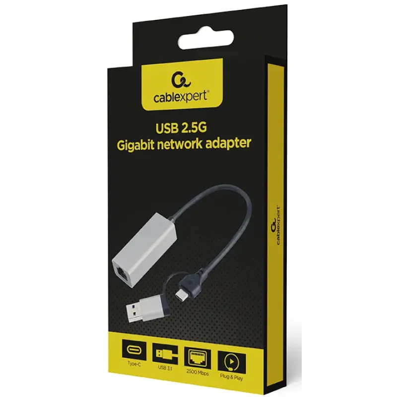 Сетевой адаптер Cablexpert A-USB3AC-LAN2G-01