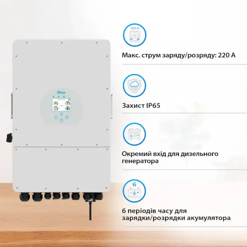 Гибридный инвертор DEYE SUN-10K-SG02LP1-EU-AM3