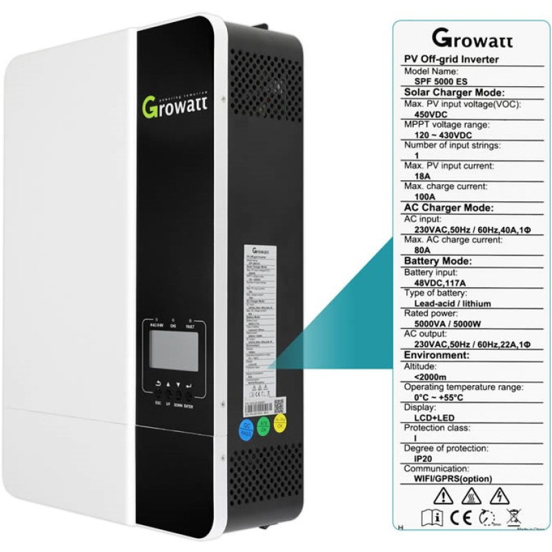 Гибридный инвертор GROWATT SPF5000ES