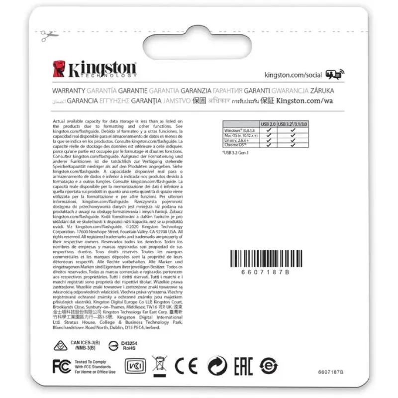 Флеш память USB Kingston 64 GB DataTraveler Micro USB 3.2 Metal (DTMC3G2/64GB)