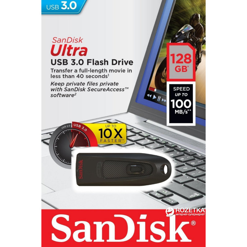 Флеш память USB SanDisk 128 GB Ultra USB 3.0 (SDCZ48-128G-U46)