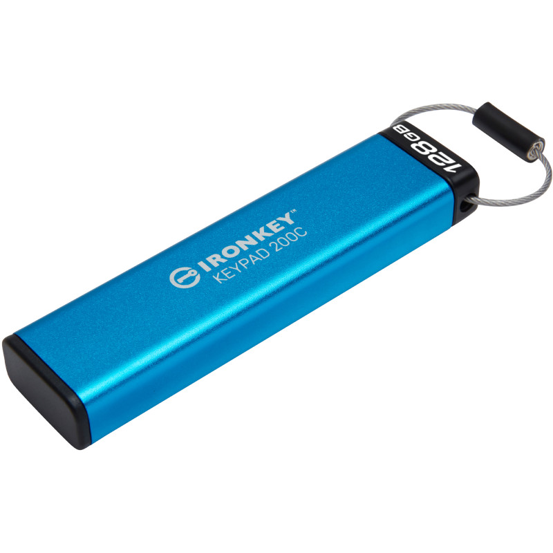 Флеш пам'ять USB Kingston 128 GB USB3.2 IronKey Keypad Blue (IKKP200C/128GB)