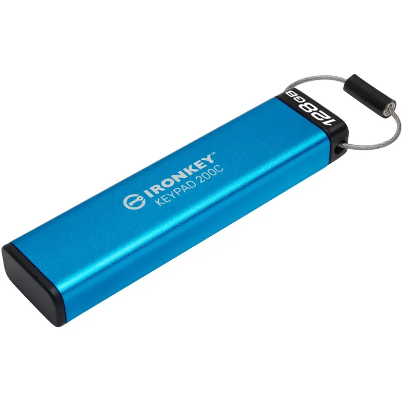 Флеш память USB Kingston 128 GB USB3.2 IronKey Keypad Blue (IKKP200C/128GB)