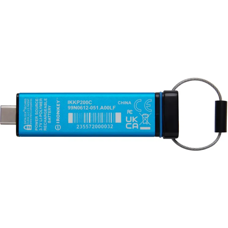 Флеш память USB Kingston 128 GB USB3.2 IronKey Keypad Blue (IKKP200C/128GB)