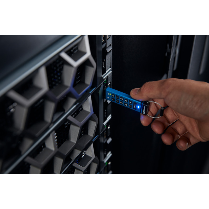 Флеш пам'ять USB Kingston 128 GB USB3.2 IronKey Keypad Blue (IKKP200C/128GB)