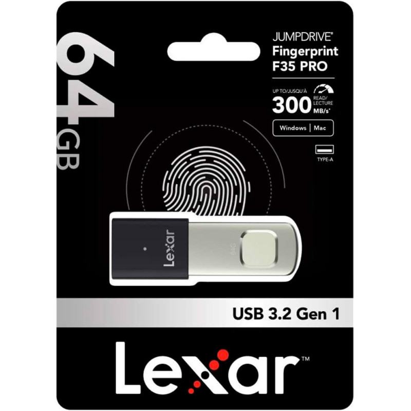 Lexar JumpDrive Fingerprint F35 Pro (LJDF35P064G-RNBNG)