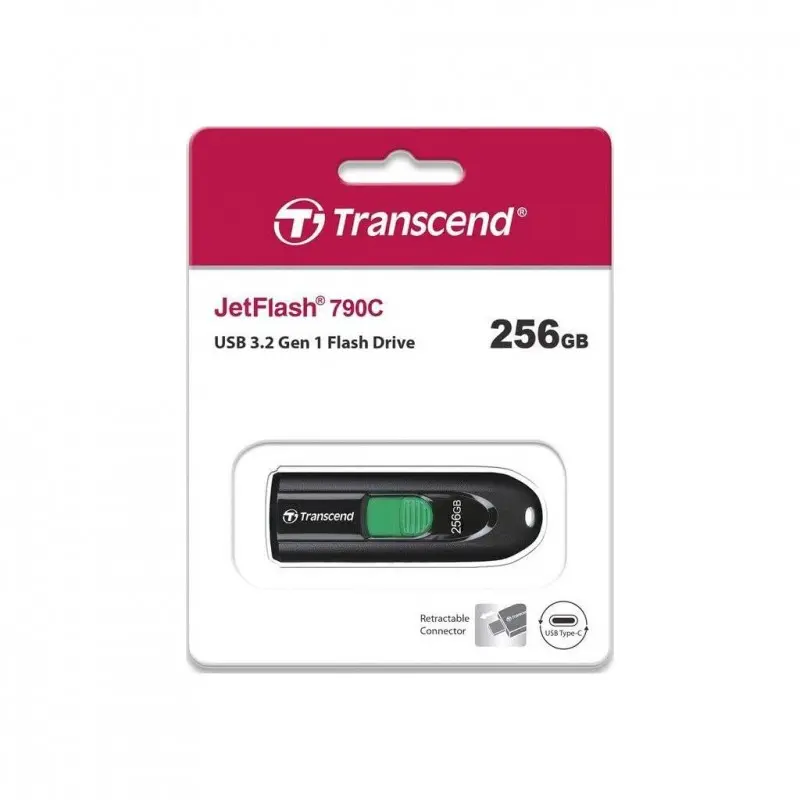 Флеш память USB Transcend 256 GB JetFlash 790C Black (TS256GJF790C)
