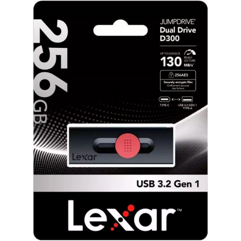 Lexar 256 GB JumpDrive Dual Drive D300 (LJDD300256G-BNBNG)