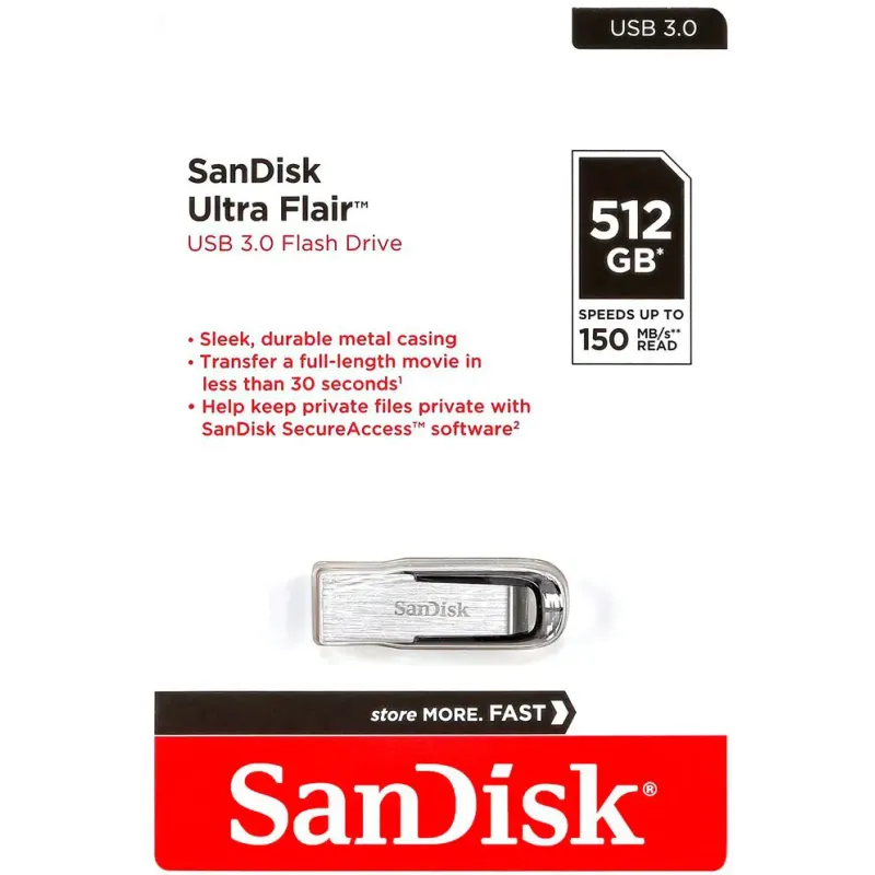 Флеш пам'ять USB SanDisk 512 GB Ultra Flair (SDCZ73-512G-G46)