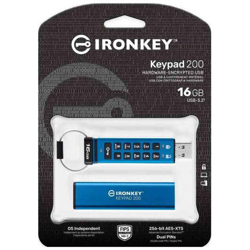 Флеш память USB Kingston 16 GB IronKey Keypad 200 (IKKP200/16GB)