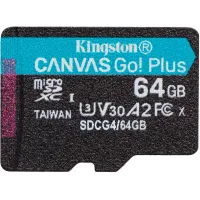 Карта памяти Kingston 64 GB microSDXC Canvas Go! Plus UHS-I U3 V30 A2 Class 10 (SDCG4/64GBSP)