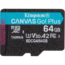 Карта памяти Kingston 64 GB microSDXC Canvas Go! Plus UHS-I U3 V30 A2 Class 10 (SDCG4/64GBSP)