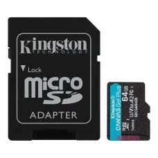Карта памяти Kingston 64 GB microSDXC Canvas Go! Plus UHS-I U3 V30 A2 Class 10 + SD-adapter (SDCG4/64GB)