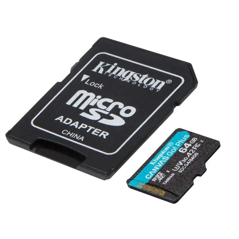 Карта памяти Kingston 64 GB microSDXC Canvas Go! Plus UHS-I U3 V30 A2 Class 10 + SD-adapter (SDCG4/64GB)