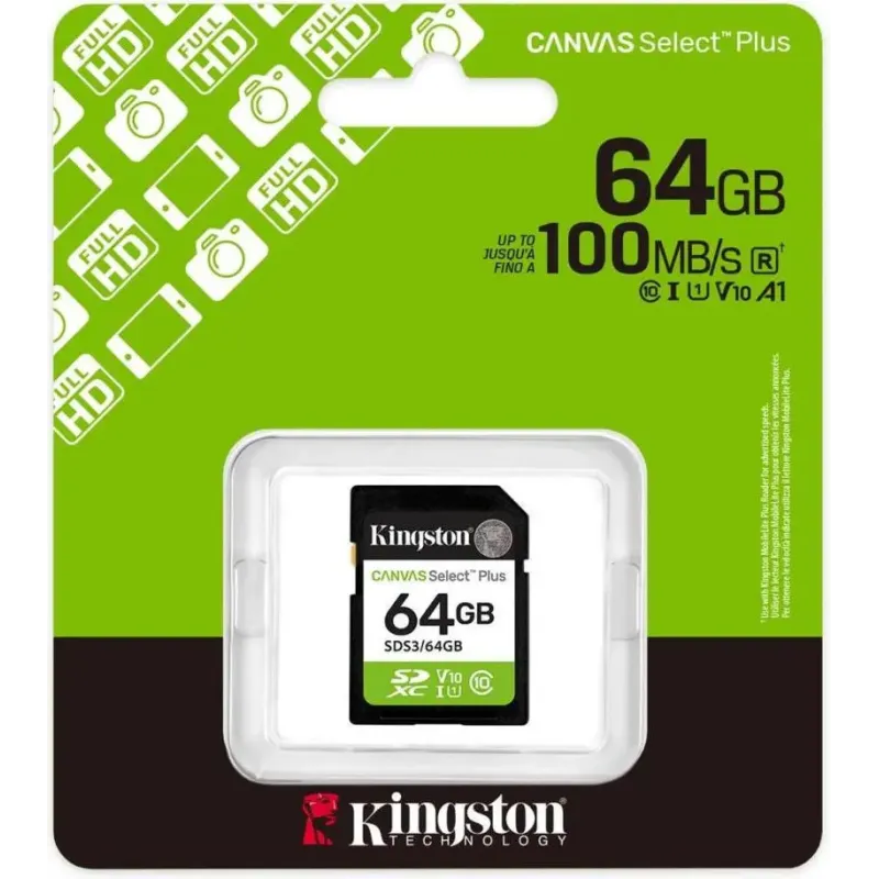 Карта памяти Kingston 64 GB SDXC Canvas Select Plus Gen3 SDS3/64GB