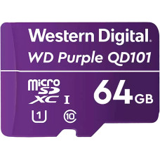Карта памяти WD 64 GB microSDXC UHS-I Class 10 Purple QD101 WDD064G1P0C