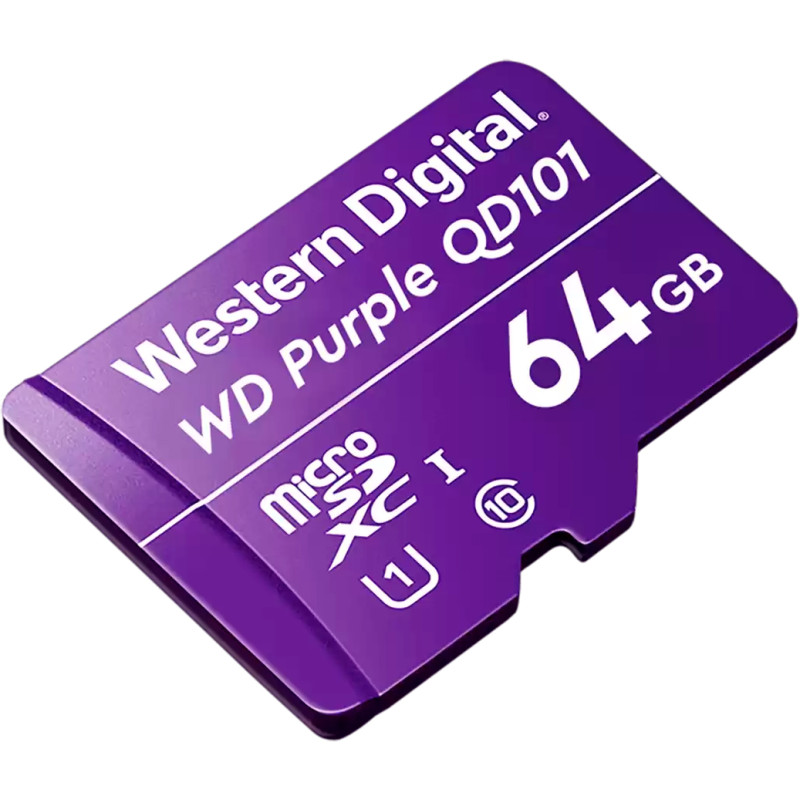 Карта памяти WD 64 GB microSDXC UHS-I Class 10 Purple QD101 WDD064G1P0C