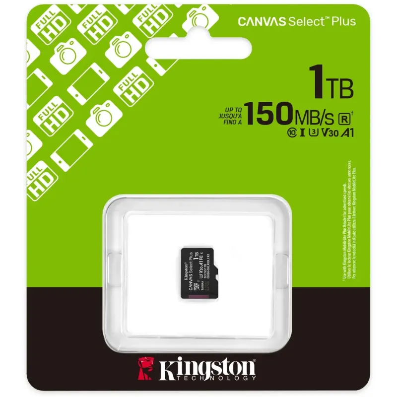 Карта памяти Kingston 1 TB microSDXC Canvas Select Plus Gen3 (SDCS3/1TBSP)