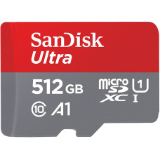 SanDisk 512 GB microSDXC UHS-I Ultra A1 + SD adapter (SDSQUAC-512G-GN6MA)