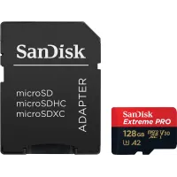 Карта памяти SanDisk 128 GB microSDXC UHS-I U3 Extreme Pro + SD Adapter SDSQXCD-128G-GN6MA