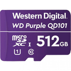 WD 512 GB microSDXC UHS-I Class 10 Purple QD101 WDD512G1P0C