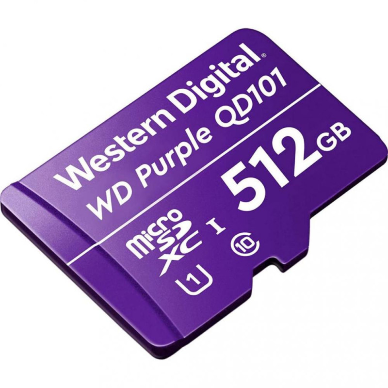 WD 512 GB microSDXC UHS-I Class 10 Purple QD101 WDD512G1P0C