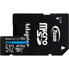 TEAM 512 GB microSDXC UHS-I (U3) V30 A1Team Elite + SD-адаптер TEAUSDX512GIV30A103