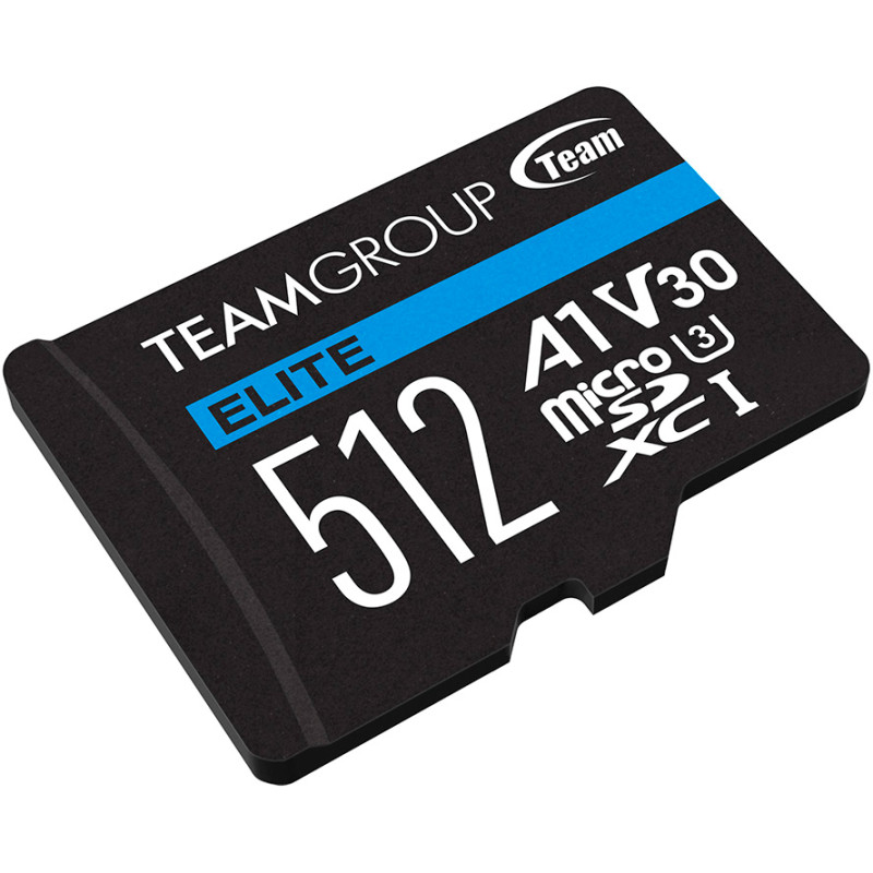 TEAM 512 GB microSDXC UHS-I (U3) V30 A1Team Elite + SD-адаптер TEAUSDX512GIV30A103