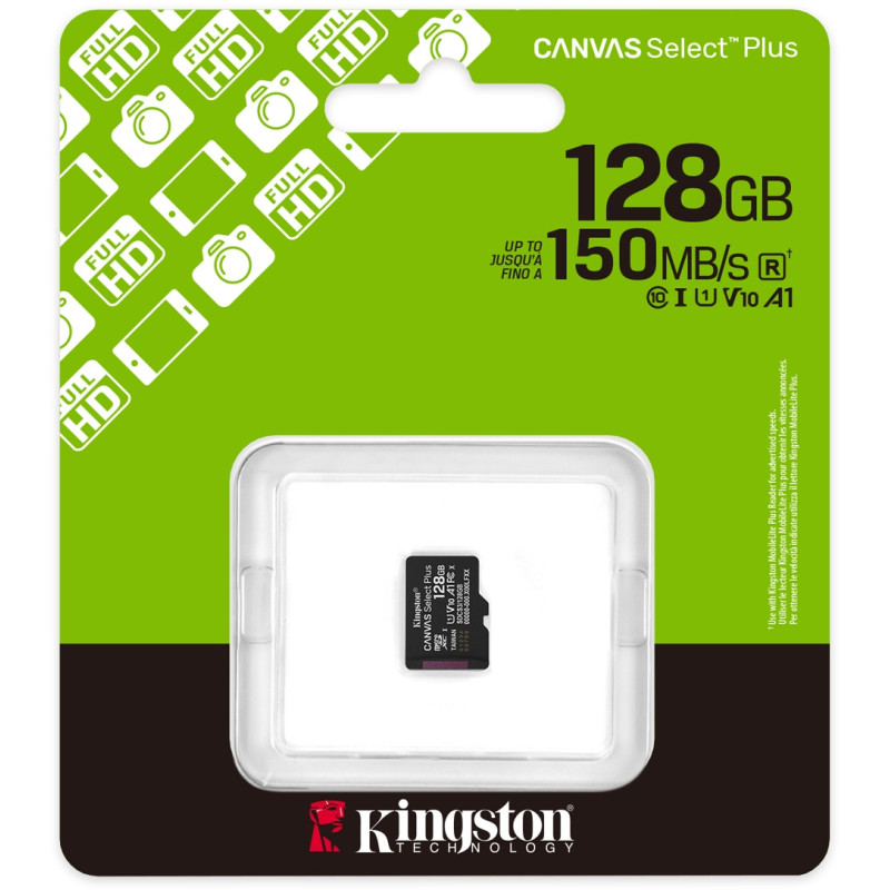 Карта памяти Kingston 128 GB micSDXC Canvas Select Plus Gen3 SDCS3/128GBSP