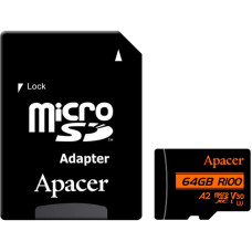 Карта пам'яті Apacer 64GB microSD class 10 UHS-I U3 (AP64GMCSX10U8-R)