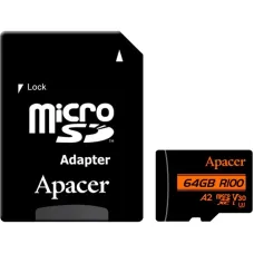 Карта пам'яті Apacer 64GB microSD class 10 UHS-I U3 (AP64GMCSX10U8-R)