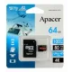 Карта пам'яті Apacer 64GB microSD class 10 UHS-I U3 (AP64GMCSX10U8-R)