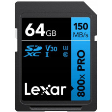 Карта памяти Lexar 64 GB SDXC High Performance 800x Pro UHS-I U3 V30 Class 10 (LSD0800P064G-BNNNG)