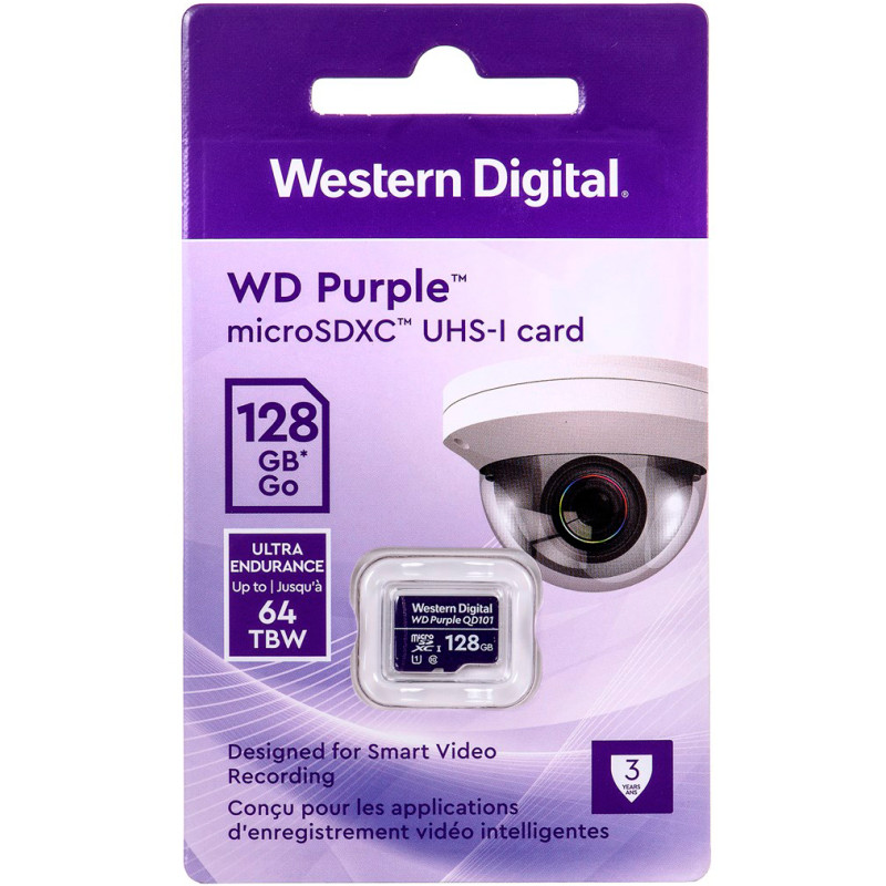 WD 128 GB microSDXC UHS-I Class 10 Purple QD101 WDD128G1P0C