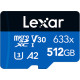 Lexar 512 GB microSDXC High Performance 633x UHS-I U3 V30 A2 Class 10 + SD-adapter (LSDMI512BB633A)