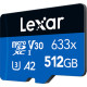 Lexar 512 GB microSDXC High Performance 633x UHS-I U3 V30 A2 Class 10 + SD-adapter (LSDMI512BB633A)