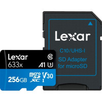Карта пам'яті Lexar 256 GB microSDXC High Performance 633x UHS-I U3 V30 A1 Class 10 + SD-adapter (LSDMI256BB633A)