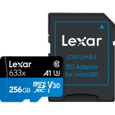 Карта памяти Lexar 256 GB microSDXC High Performance 633x UHS-I U3 V30 A1 Class 10 + SD-adapter (LSDMI256BB633A)