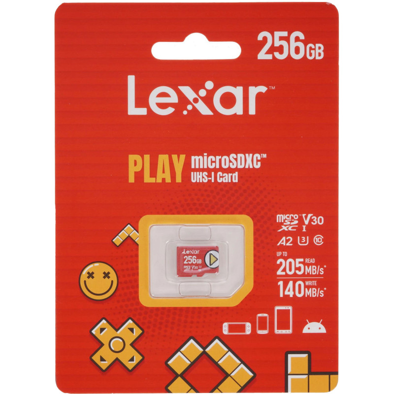 Lexar 256 GB microSDXC Play UHS-I U3 V30 A2 Class 10 (LMSPLAY256G-BNSNG)