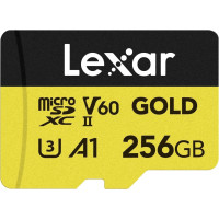 Lexar 256 GB microSDXC Professional Gold UHS-II U3 V60 A1 Class 10 (LMSGOLD256G-BNNNG)