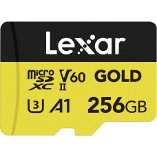 Lexar 256 GB microSDXC Professional Gold UHS-II U3 V60 A1 Class 10 (LMSGOLD256G-BNNNG)